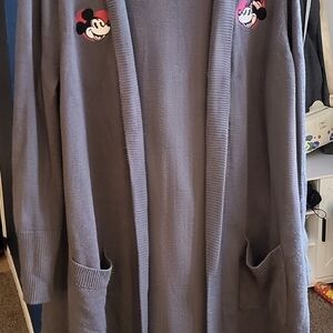Disney Gray Duster Sweater with Mickey Mouse Design